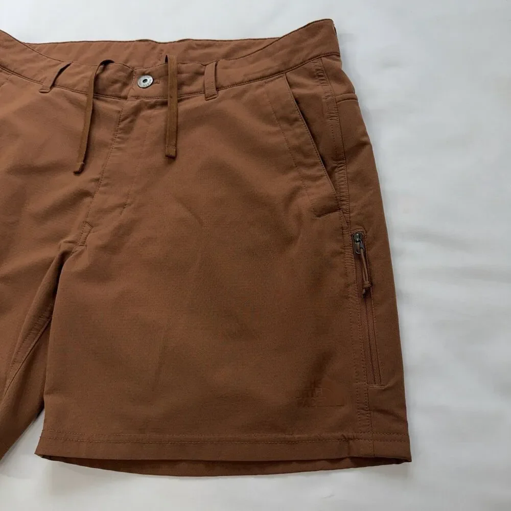The North Face Rolling Sun Shorts Size 34 Rust Brown Packable Hiking Outdoor